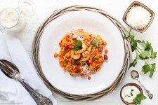 Oven risotto with M&ouml;hren, and sun-dried tomatoes