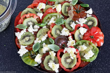 Caprese salad with green Kiwi &ndash; a simple salad