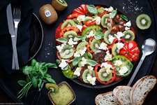 Caprese salad with green Kiwi &ndash; a simple salad